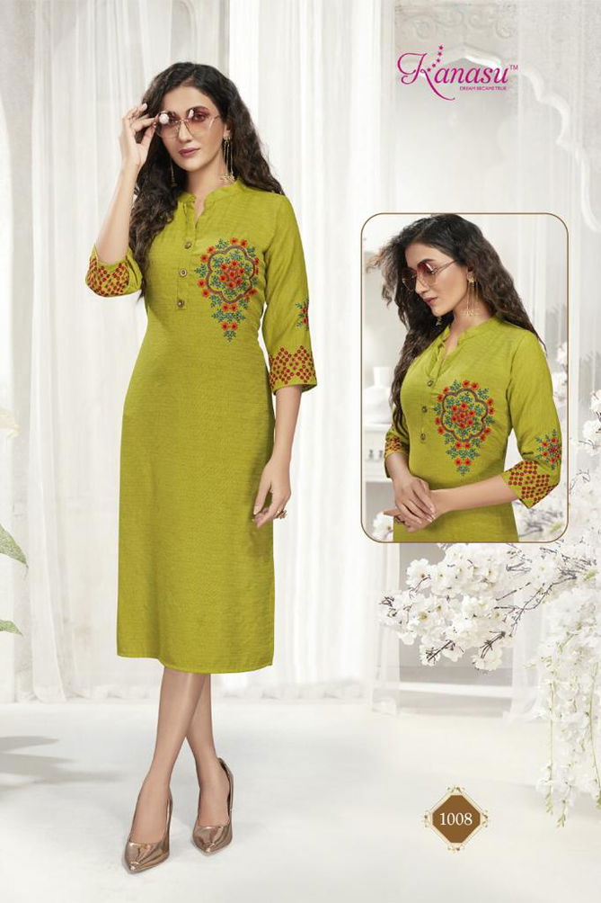 Kanasu Roohi 2 Rayon Fancy Wear Designer Latest Kurti Collection